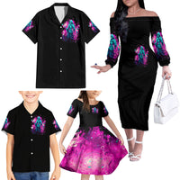Witch Skull Family Matching Off Shoulder Long Sleeve Dress and Hawaiian Shirt Don't Be So Quick To Judge Me - Wonder Print Shop