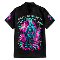 Witch Skull Family Matching Off Shoulder Maxi Dress and Hawaiian Shirt Don't Be So Quick To Judge Me - Wonder Print Shop