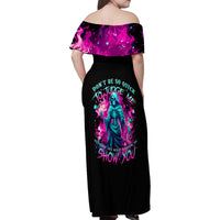 Witch Skull Family Matching Off Shoulder Maxi Dress and Hawaiian Shirt Don't Be So Quick To Judge Me - Wonder Print Shop