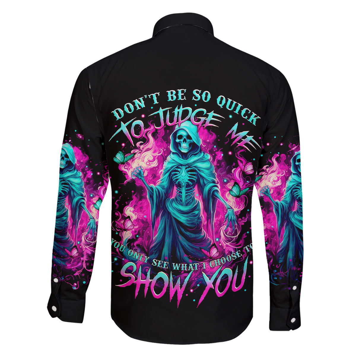 Witch Skull Family Matching Puletasi Dress and Hawaiian Shirt Don't Be So Quick To Judge Me - Wonder Print Shop