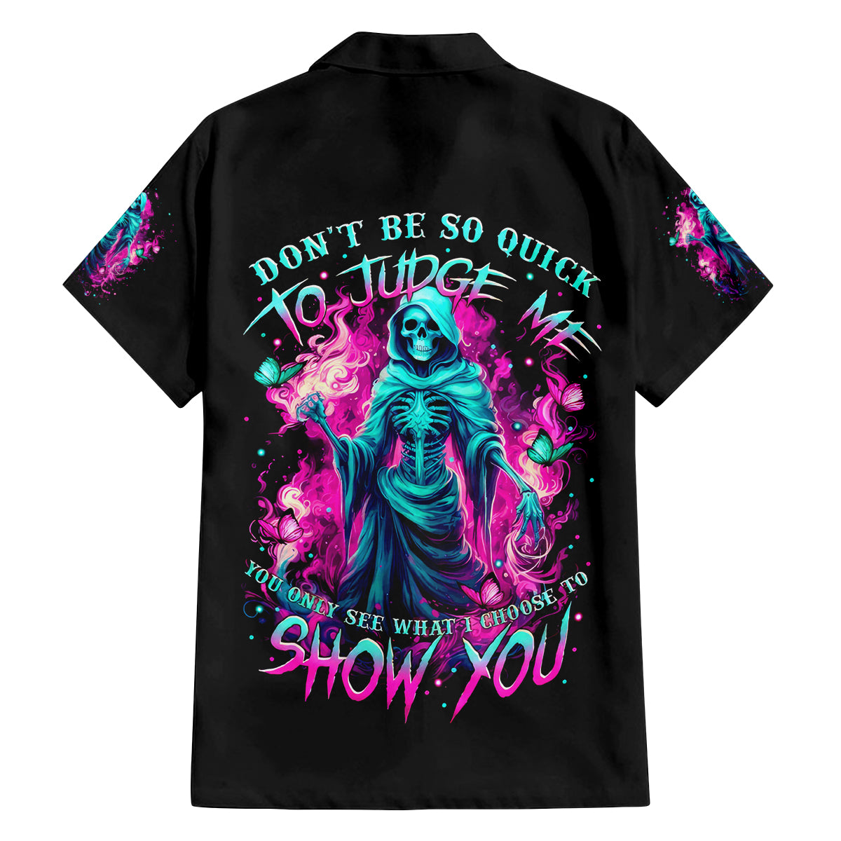 Witch Skull Family Matching Summer Maxi Dress and Hawaiian Shirt Don't Be So Quick To Judge Me - Wonder Print Shop