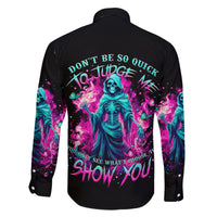 Witch Skull Family Matching Summer Maxi Dress and Hawaiian Shirt Don't Be So Quick To Judge Me - Wonder Print Shop