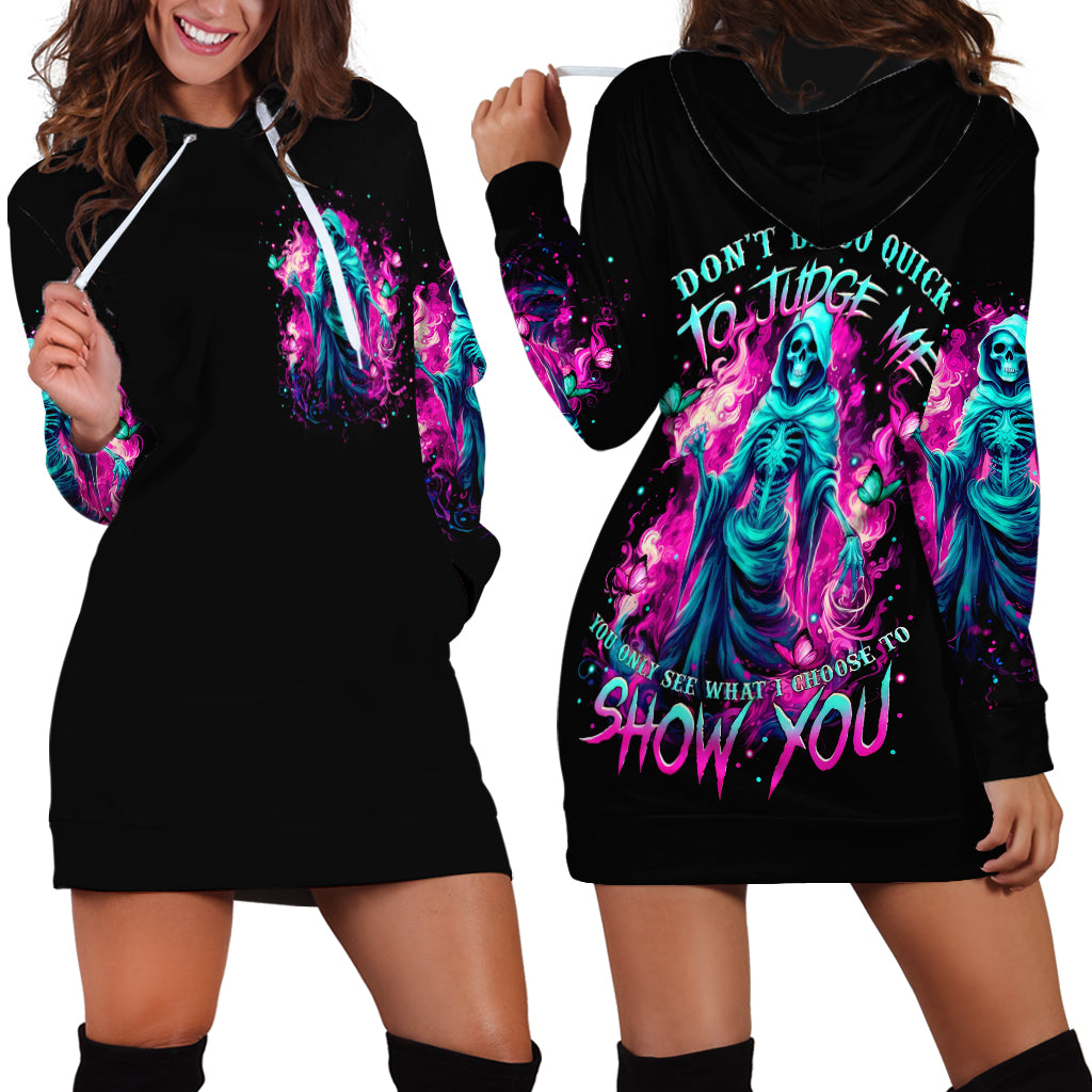 Witch Skull Hoodie Dress Don't Be So Quick To Judge Me - Wonder Print Shop