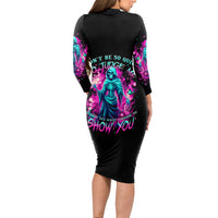 Witch Skull Long Sleeve Bodycon Dress Don't Be So Quick To Judge Me - Wonder Print Shop