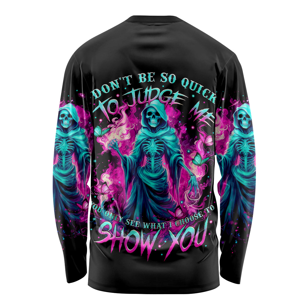 Witch Skull Long Sleeve Shirt Don't Be So Quick To Judge Me - Wonder Print Shop