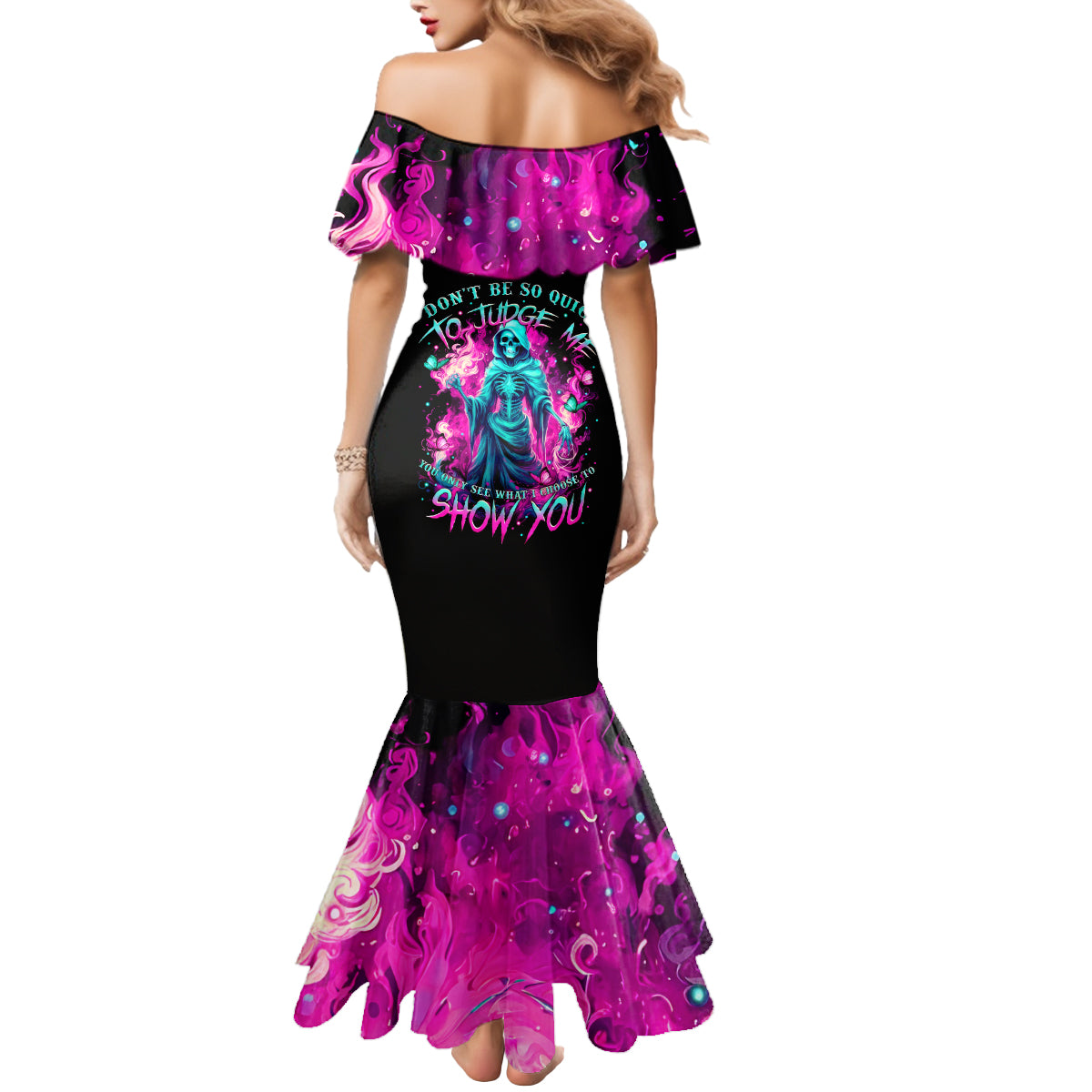 Witch Skull Mermaid Dress Don't Be So Quick To Judge Me - Wonder Print Shop