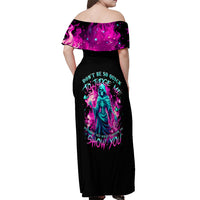 Witch Skull Off Shoulder Maxi Dress Don't Be So Quick To Judge Me - Wonder Print Shop