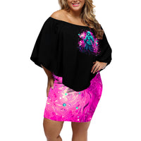 Witch Skull Off Shoulder Short Dress Don't Be So Quick To Judge Me - Wonder Print Shop