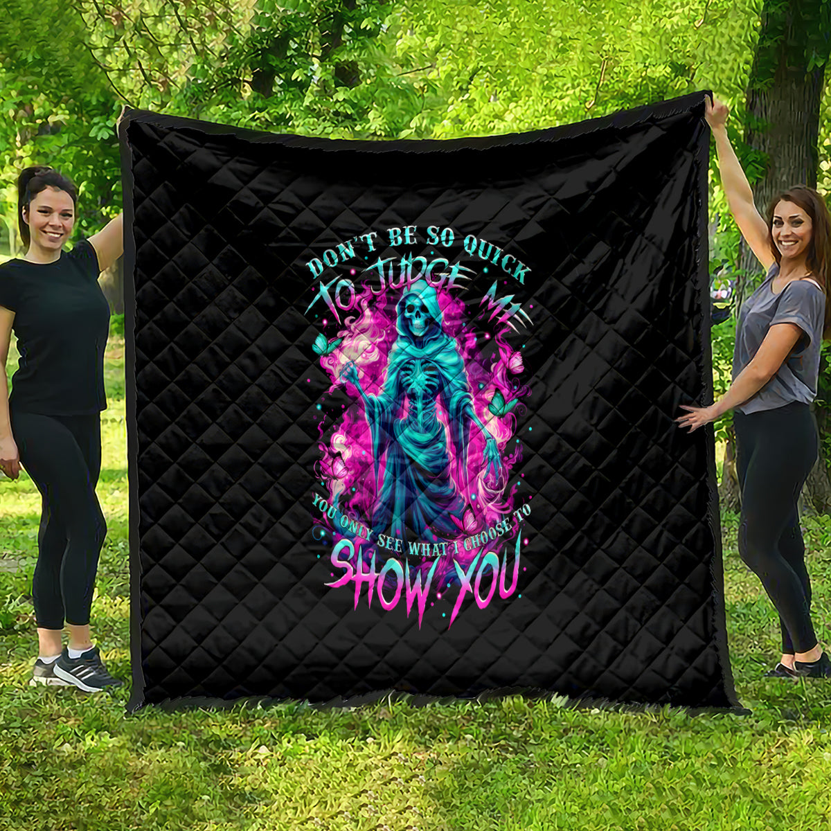 Witch Skull Quilt Don't Be So Quick To Judge Me - Wonder Print Shop