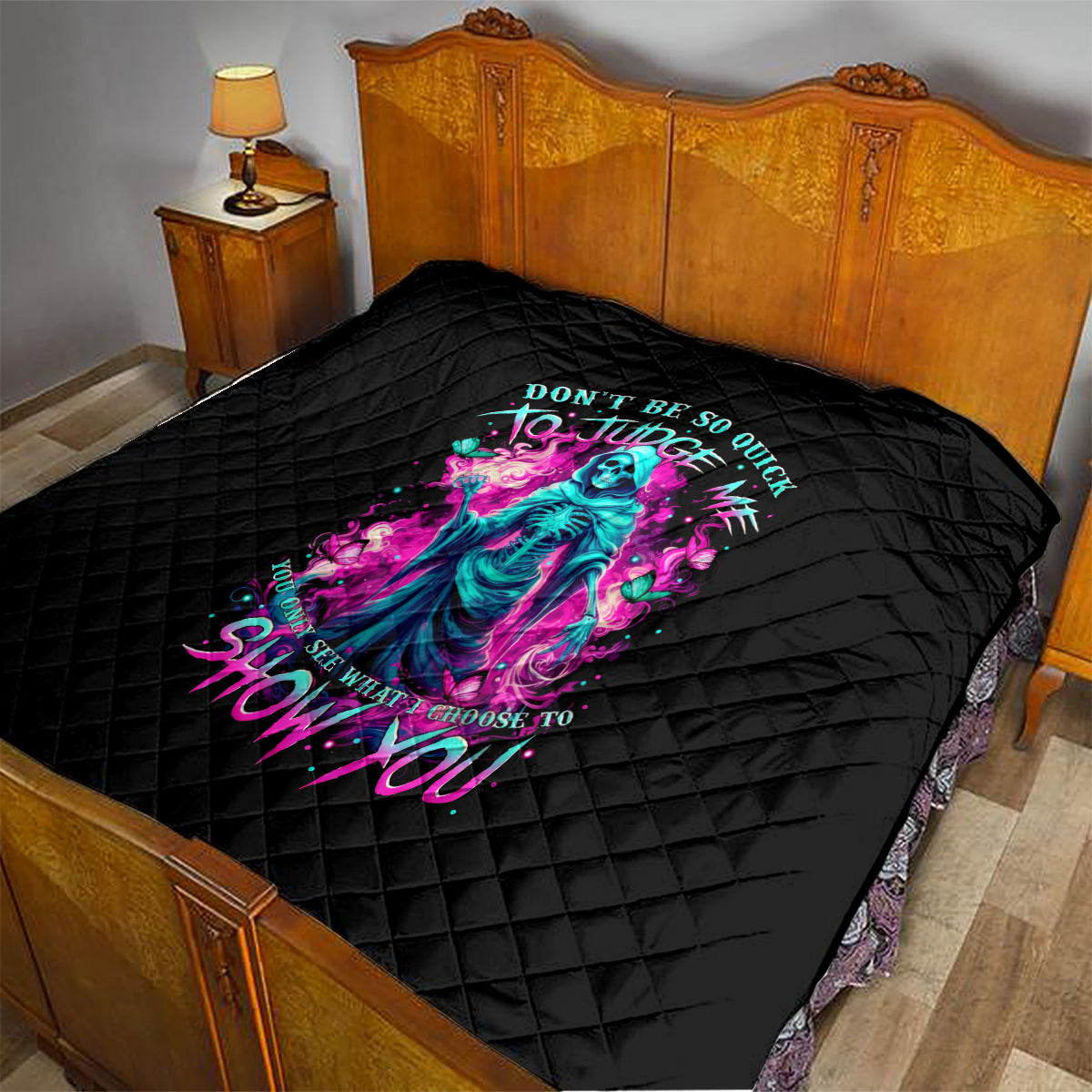Witch Skull Quilt Don't Be So Quick To Judge Me - Wonder Print Shop