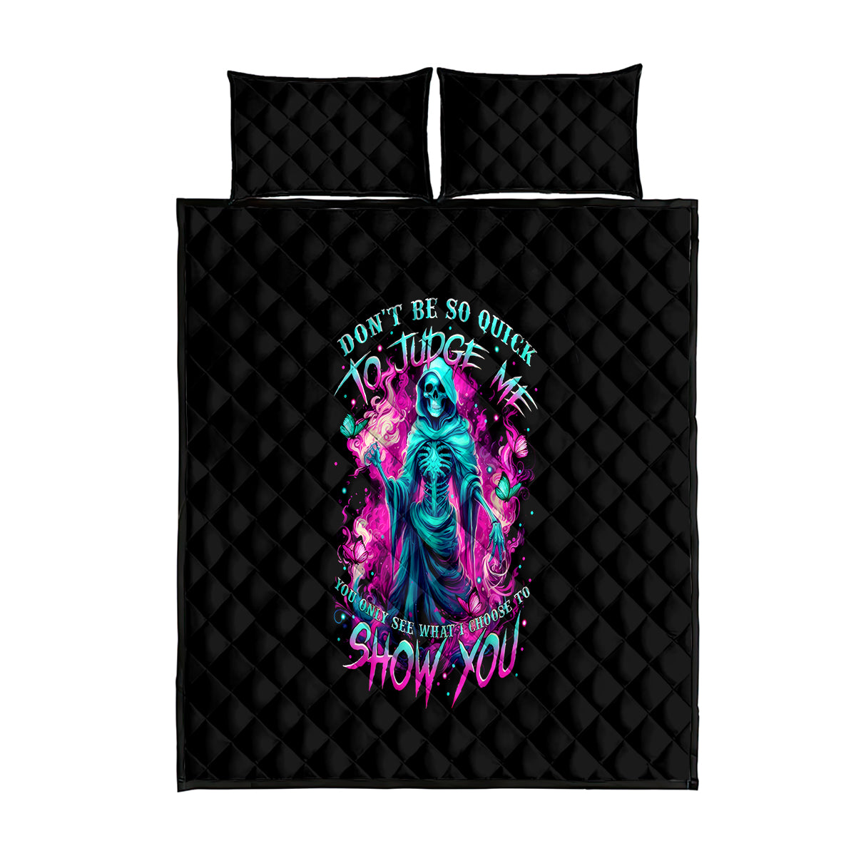 Witch Skull Quilt Bed Set Don't Be So Quick To Judge Me - Wonder Print Shop