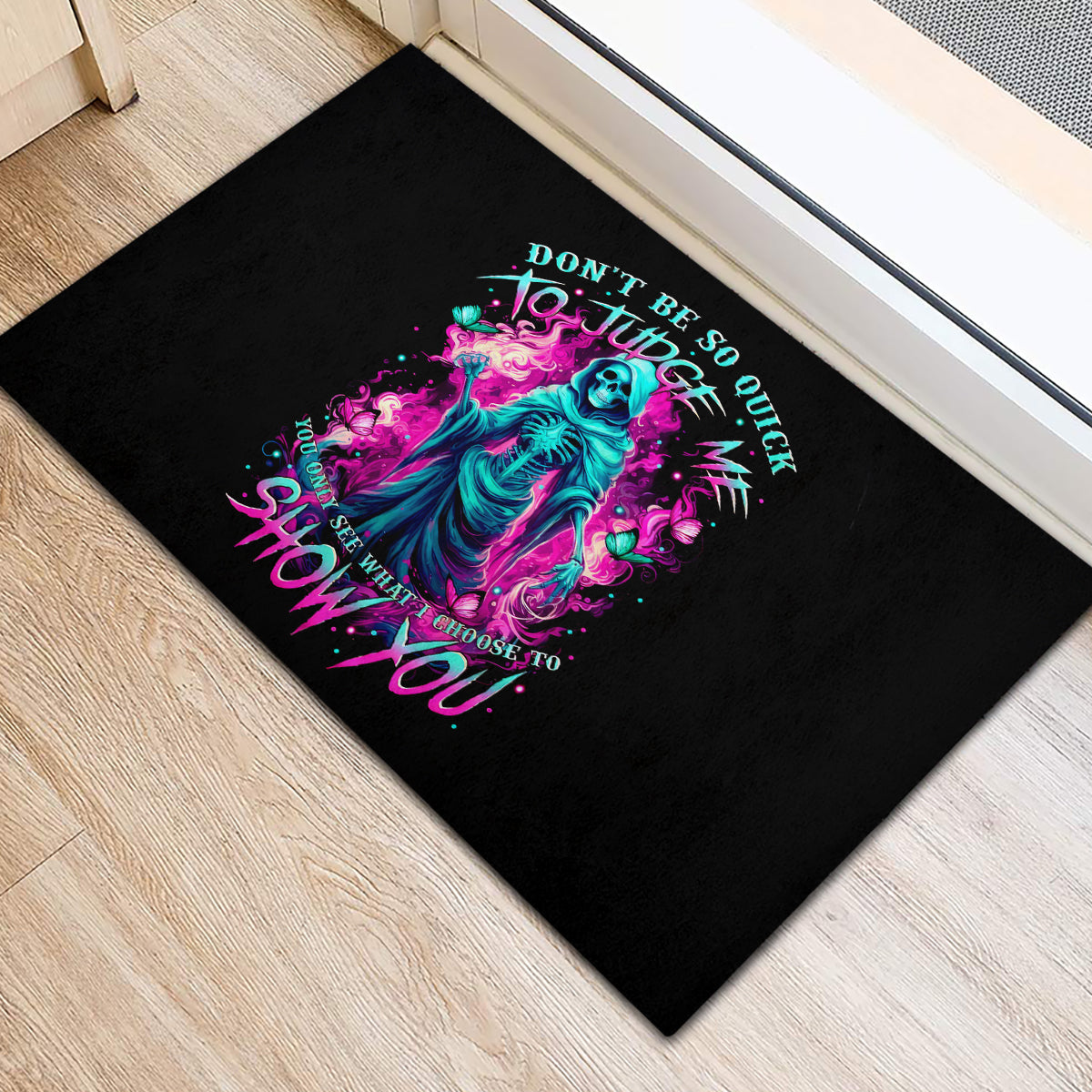 Witch Skull Rubber Doormat Don't Be So Quick To Judge Me - Wonder Print Shop