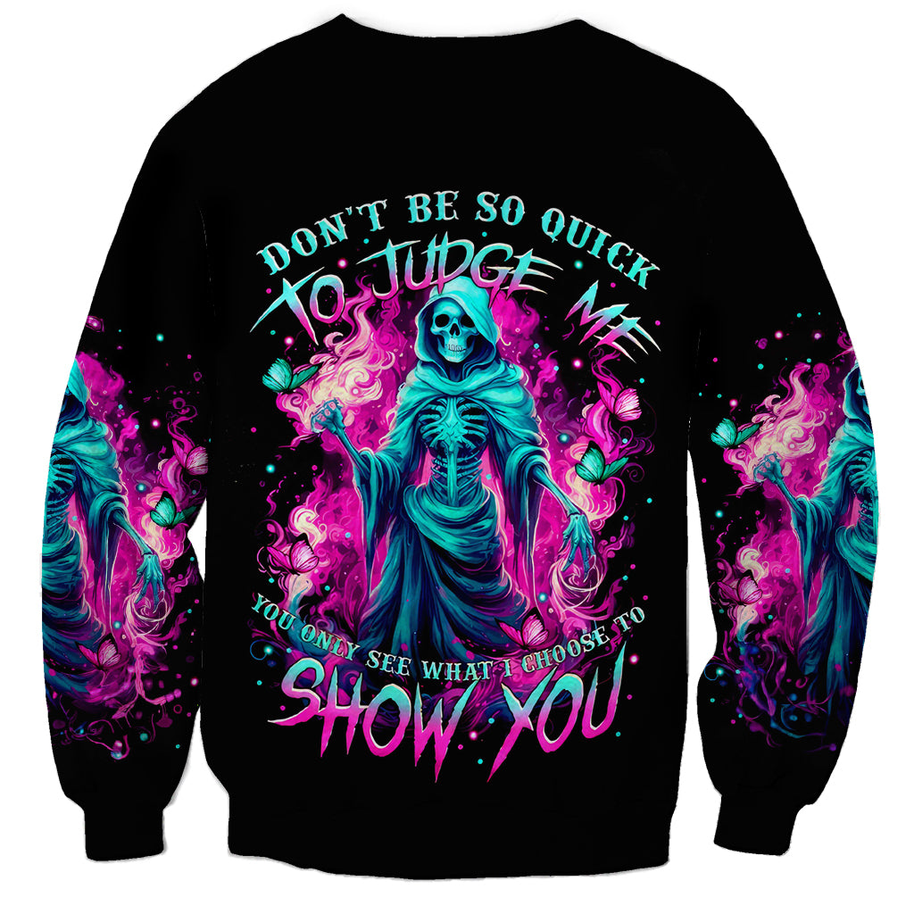Witch Skull Sweatshirt Don't Be So Quick To Judge Me - Wonder Print Shop