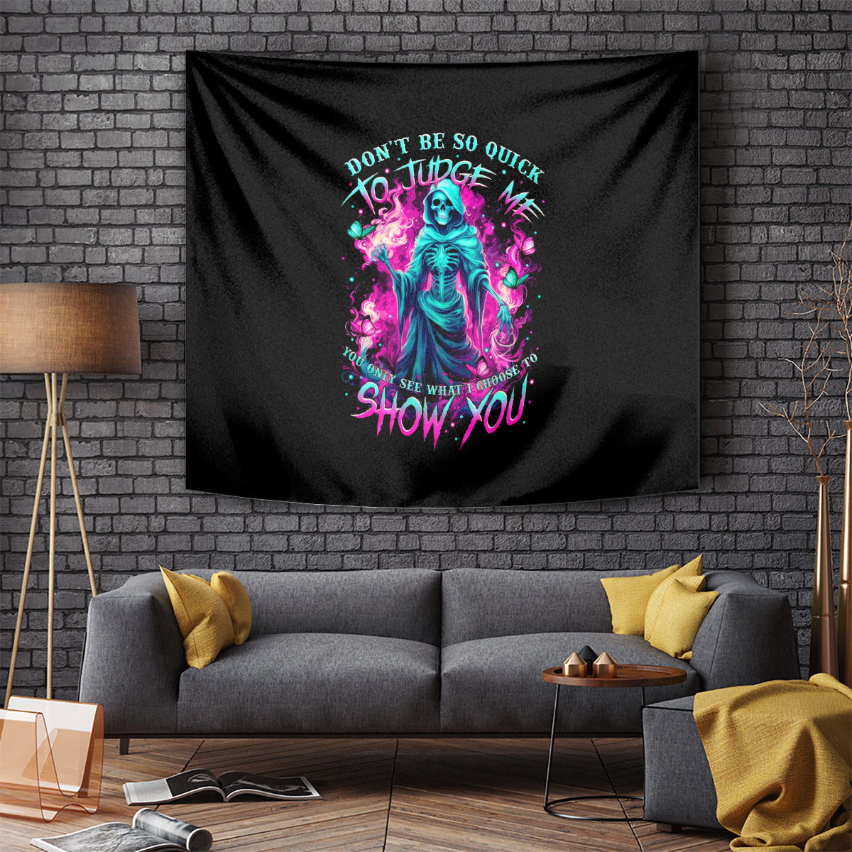 Witch Skull Tapestry Don't Be So Quick To Judge Me - Wonder Print Shop