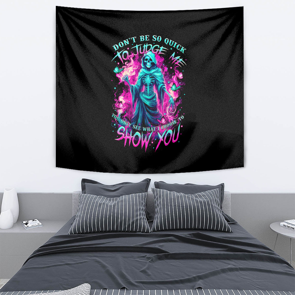 Witch Skull Tapestry Don't Be So Quick To Judge Me - Wonder Print Shop