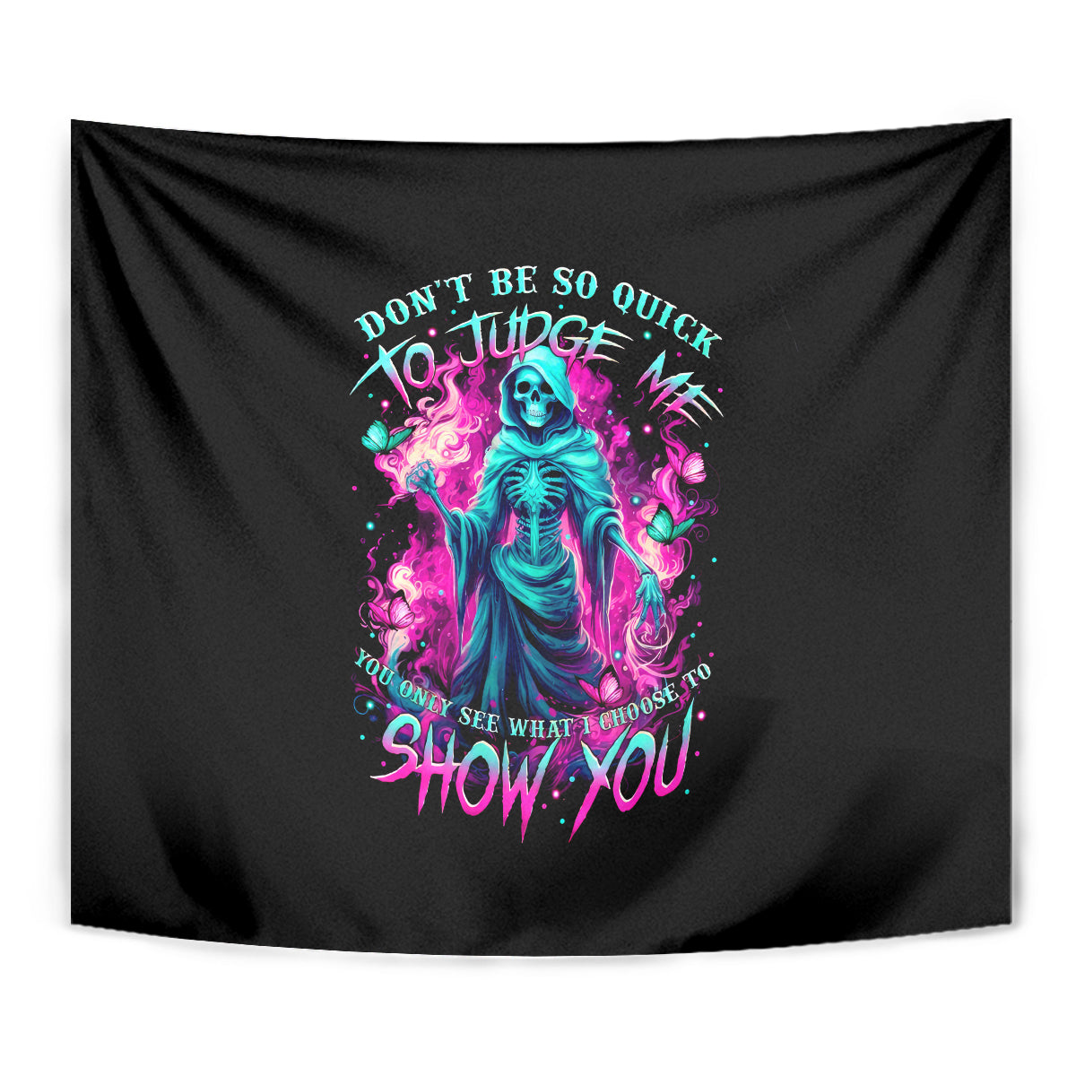 Witch Skull Tapestry Don't Be So Quick To Judge Me - Wonder Print Shop