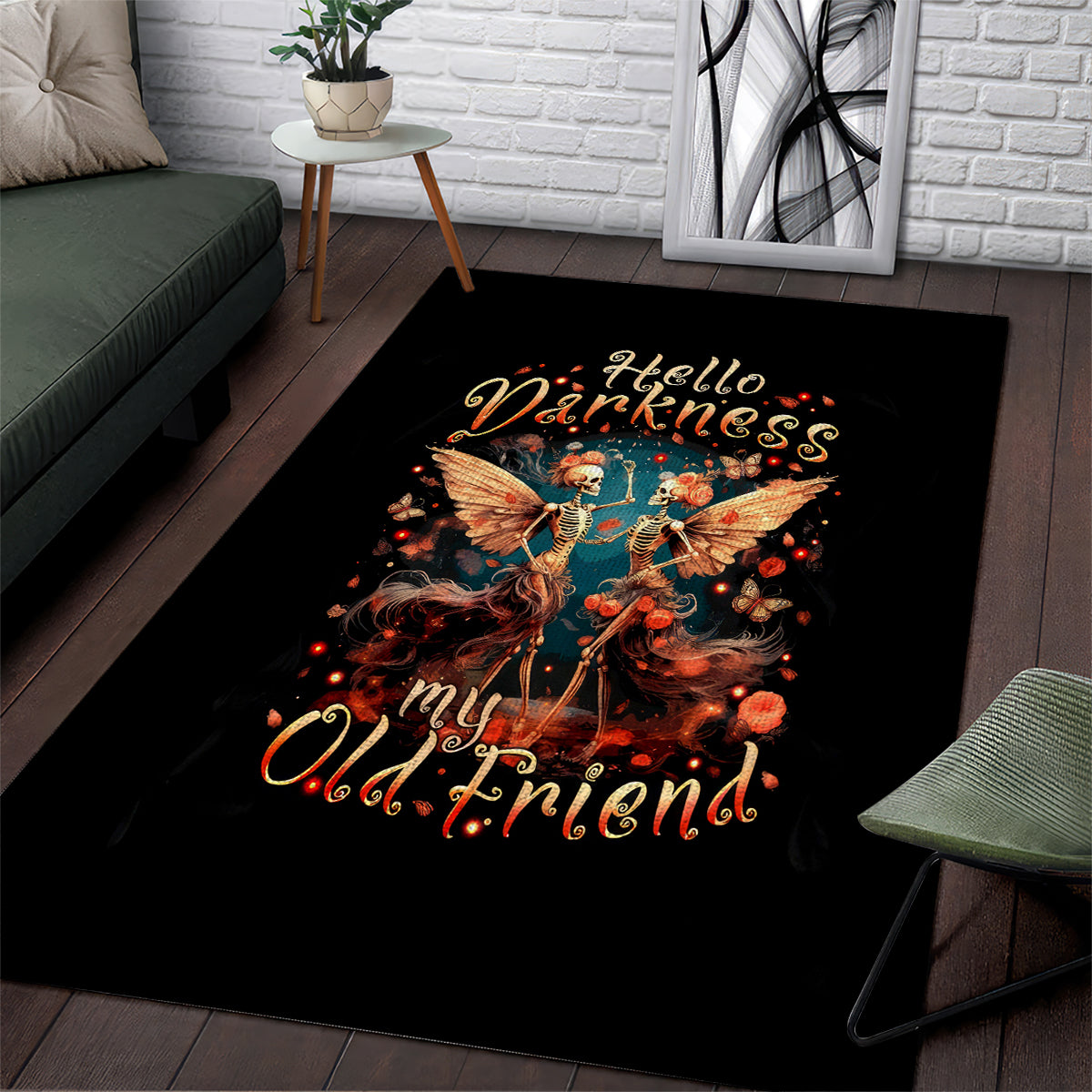Fairy Skull Area Rug Hello Darkness My Old Friend - Wonder Print Shop