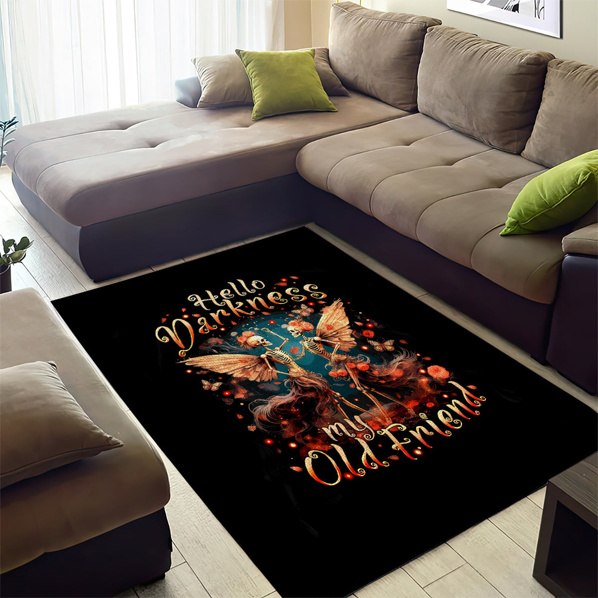 Fairy Skull Area Rug Hello Darkness My Old Friend - Wonder Print Shop