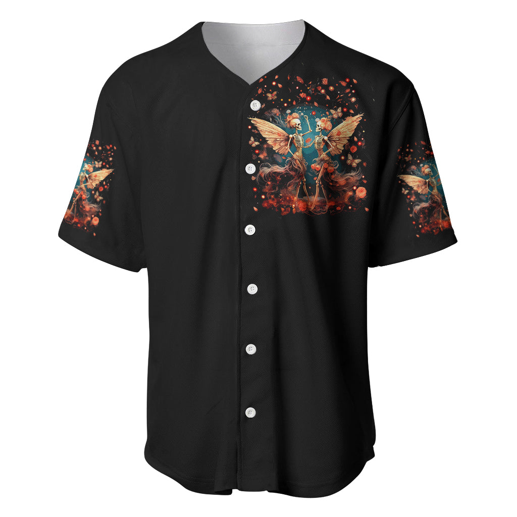 Fairy Skull Baseball Jersey Hello Darkness My Old Friend - Wonder Print Shop