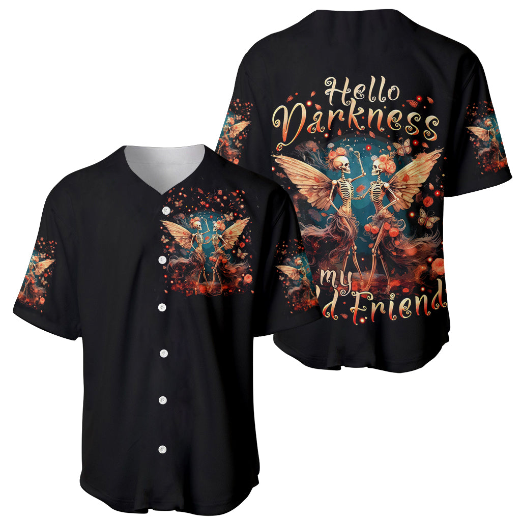 Fairy Skull Baseball Jersey Hello Darkness My Old Friend - Wonder Print Shop