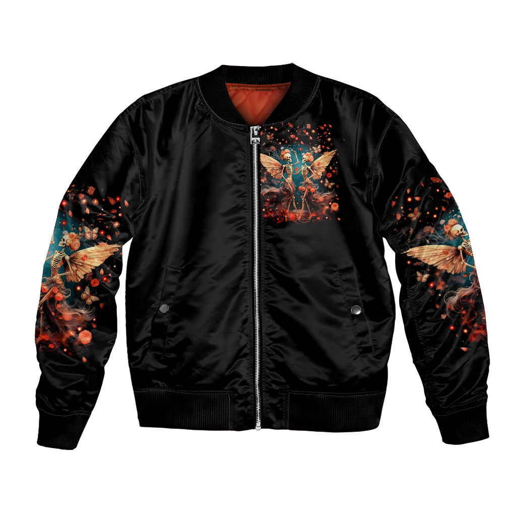 Fairy Skull Bomber Jacket Hello Darkness My Old Friend - Wonder Print Shop