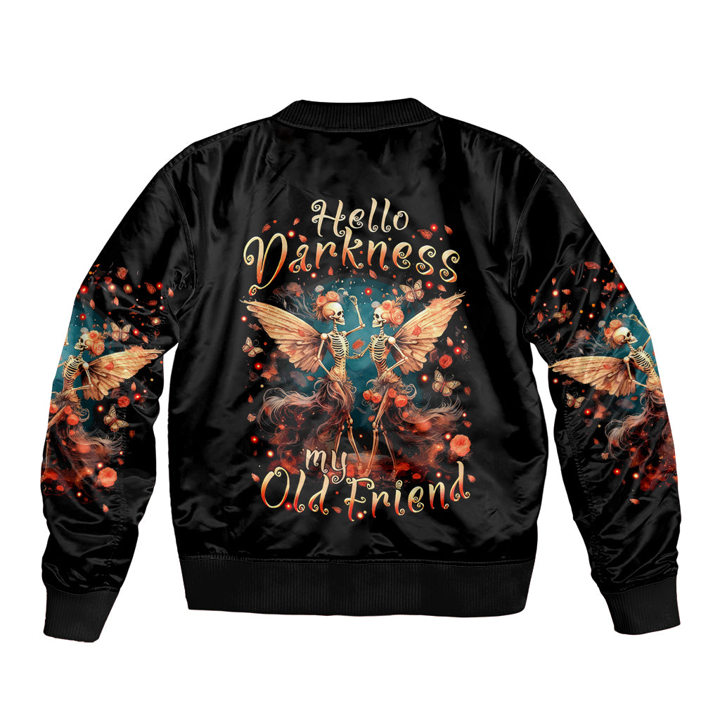Fairy Skull Bomber Jacket Hello Darkness My Old Friend - Wonder Print Shop