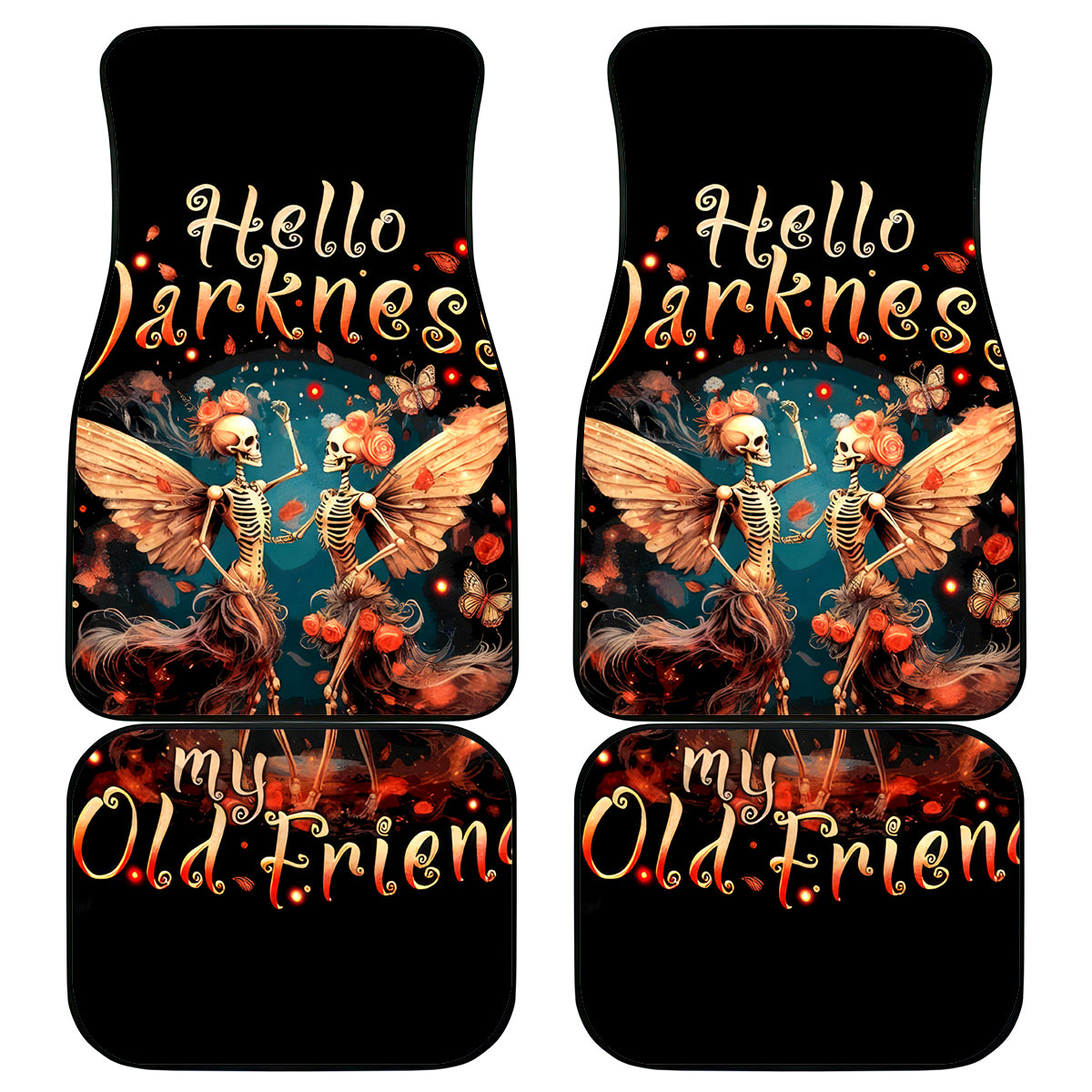Fairy Skull Car Mats Hello Darkness My Old Friend - Wonder Print Shop