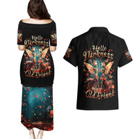 Fairy Skull Couples Matching Puletasi Dress and Hawaiian Shirt Hello Darkness My Old Friend - Wonder Print Shop