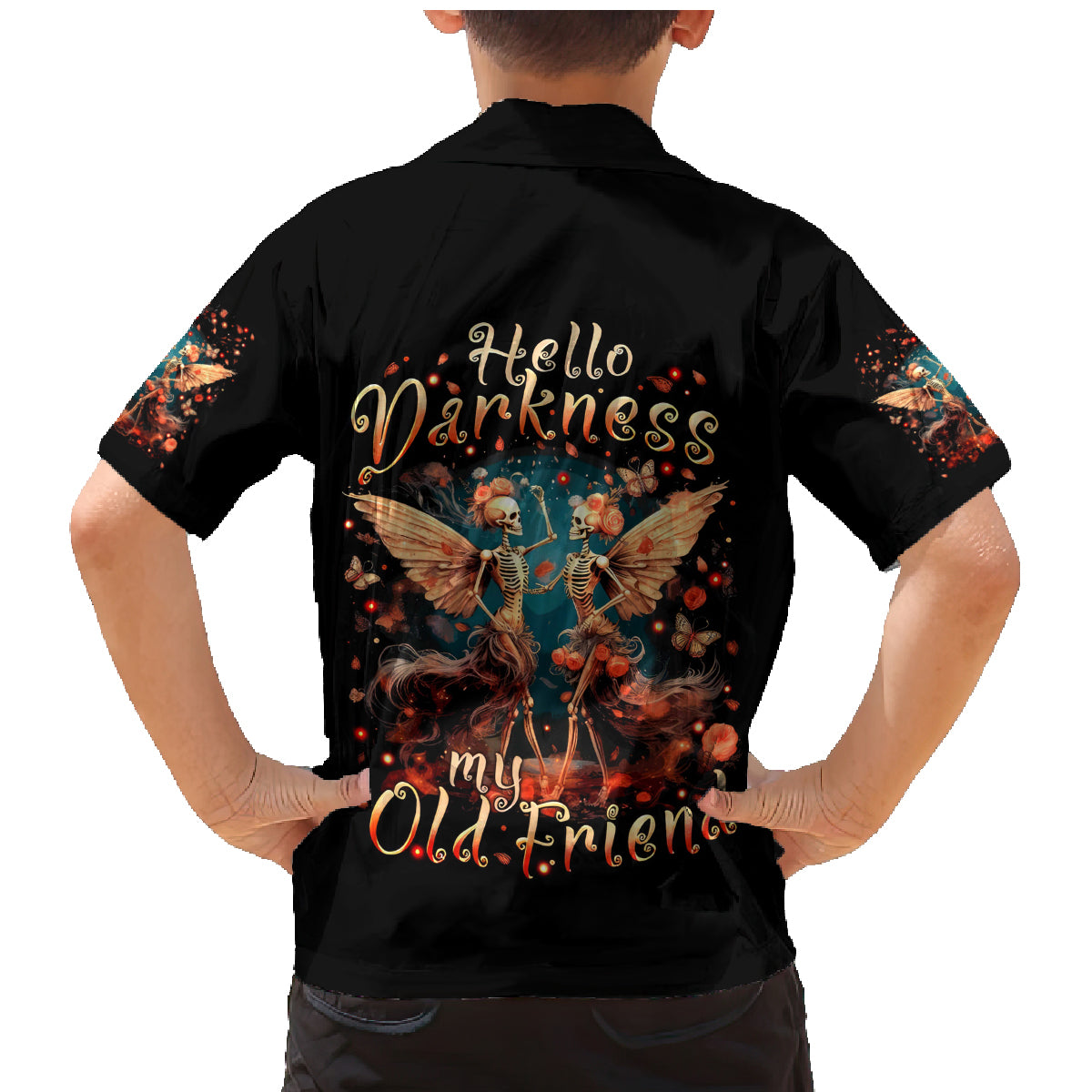 Fairy Skull Family Matching Mermaid Dress and Hawaiian Shirt Hello Darkness My Old Friend - Wonder Print Shop