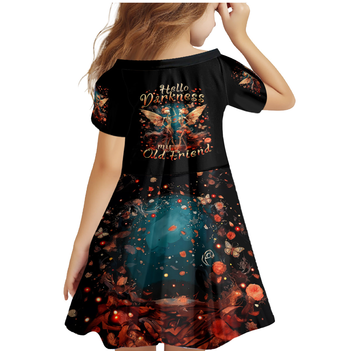 Fairy Skull Family Matching Mermaid Dress and Hawaiian Shirt Hello Darkness My Old Friend - Wonder Print Shop