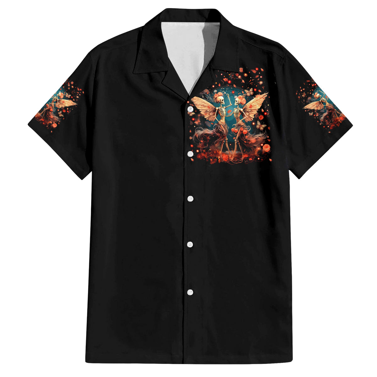 Fairy Skull Family Matching Puletasi Dress and Hawaiian Shirt Hello Darkness My Old Friend - Wonder Print Shop