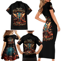 Fairy Skull Family Matching Short Sleeve Bodycon Dress and Hawaiian Shirt Hello Darkness My Old Friend - Wonder Print Shop