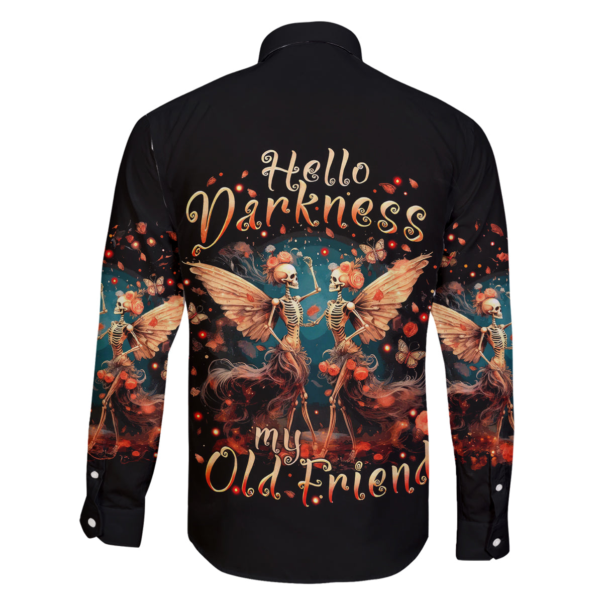 Fairy Skull Family Matching Tank Maxi Dress and Hawaiian Shirt Hello Darkness My Old Friend - Wonder Print Shop