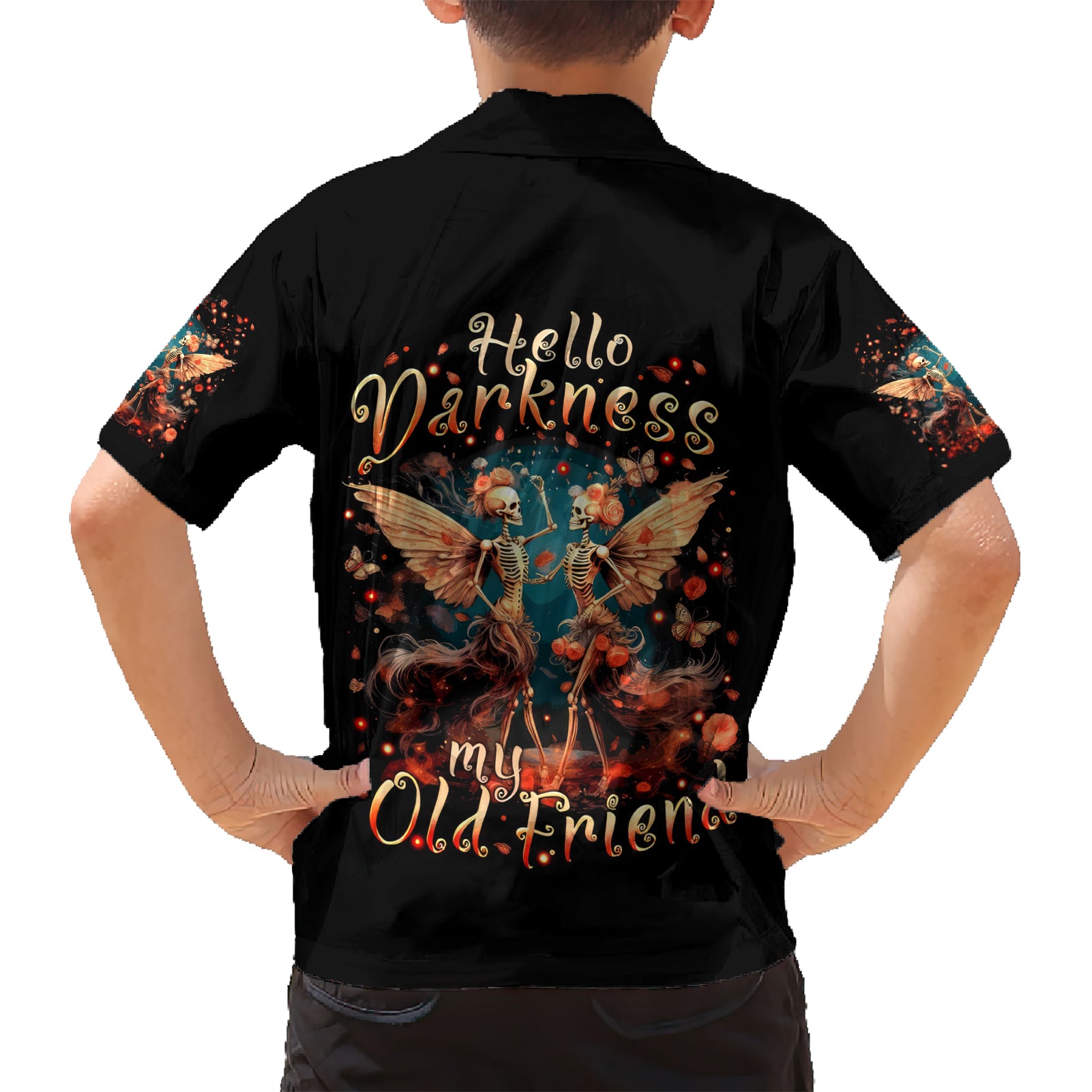 Fairy Skull Kid Hawaiian Shirt Hello Darkness My Old Friend - Wonder Print Shop