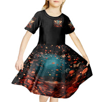 Fairy Skull Kid Short Sleeve Dress Hello Darkness My Old Friend - Wonder Print Shop