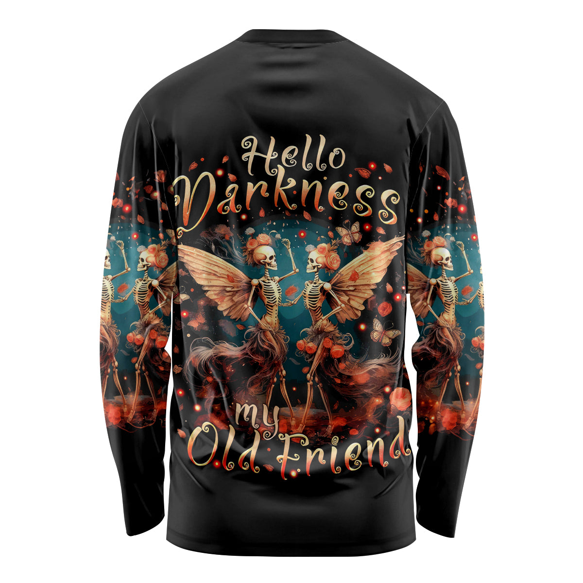 Fairy Skull Long Sleeve Shirt Hello Darkness My Old Friend - Wonder Print Shop