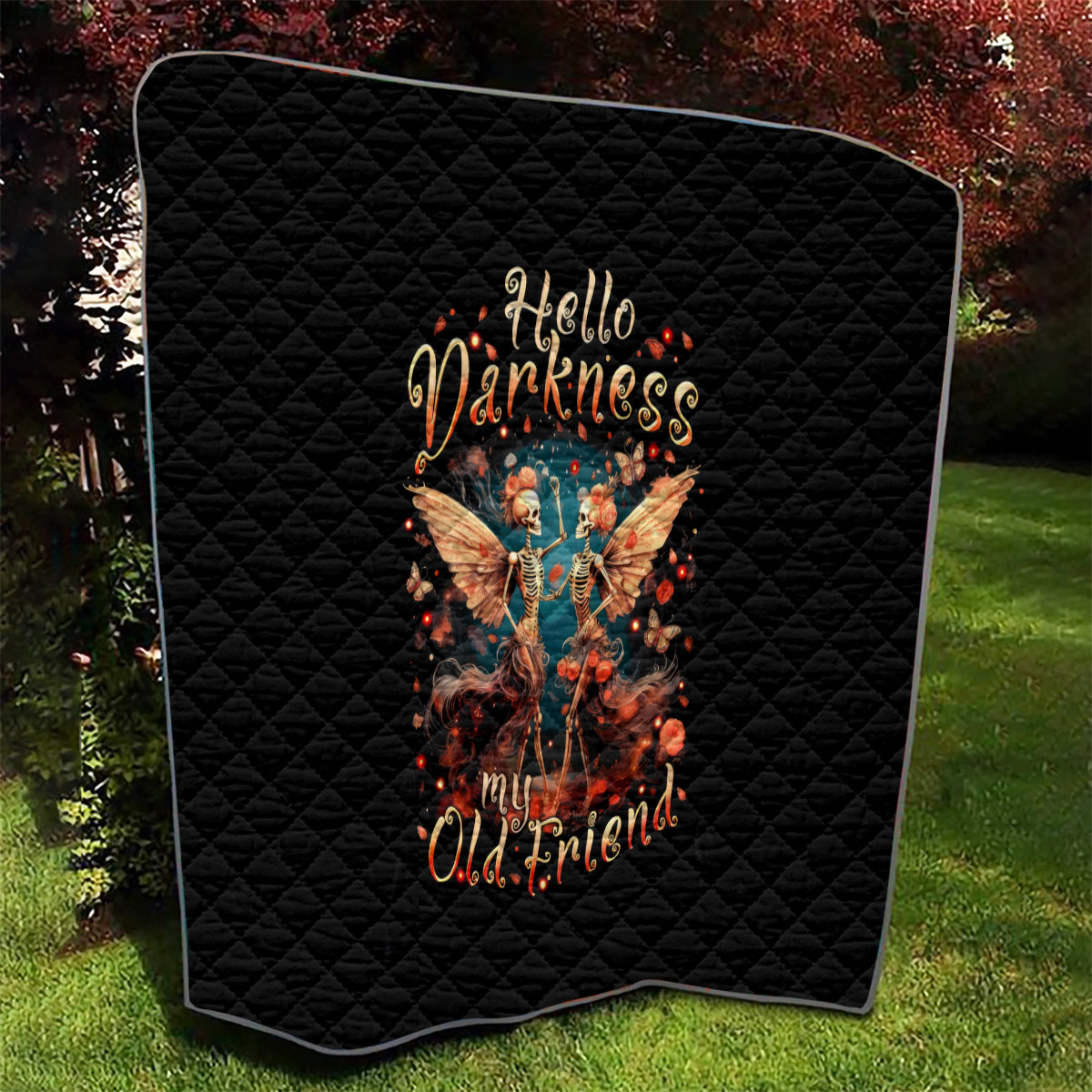 Fairy Skull Quilt Hello Darkness My Old Friend - Wonder Print Shop