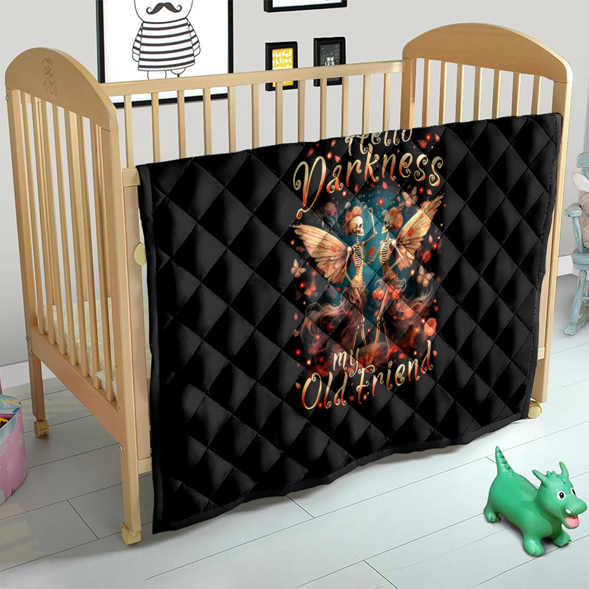 Fairy Skull Quilt Hello Darkness My Old Friend - Wonder Print Shop