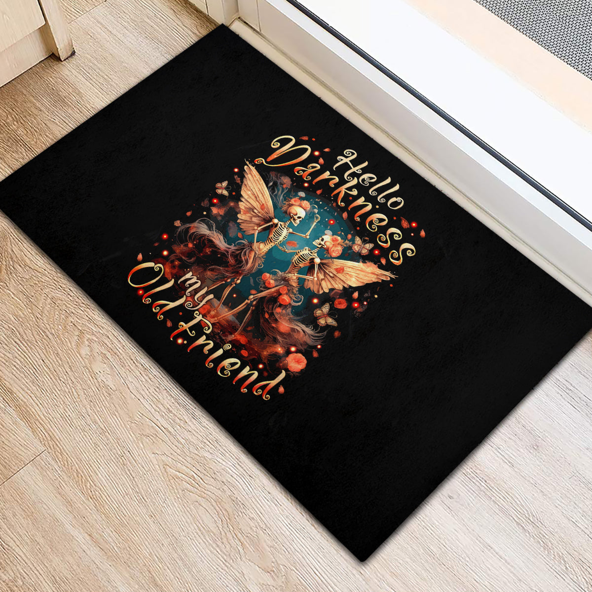 Fairy Skull Rubber Doormat Hello Darkness My Old Friend - Wonder Print Shop