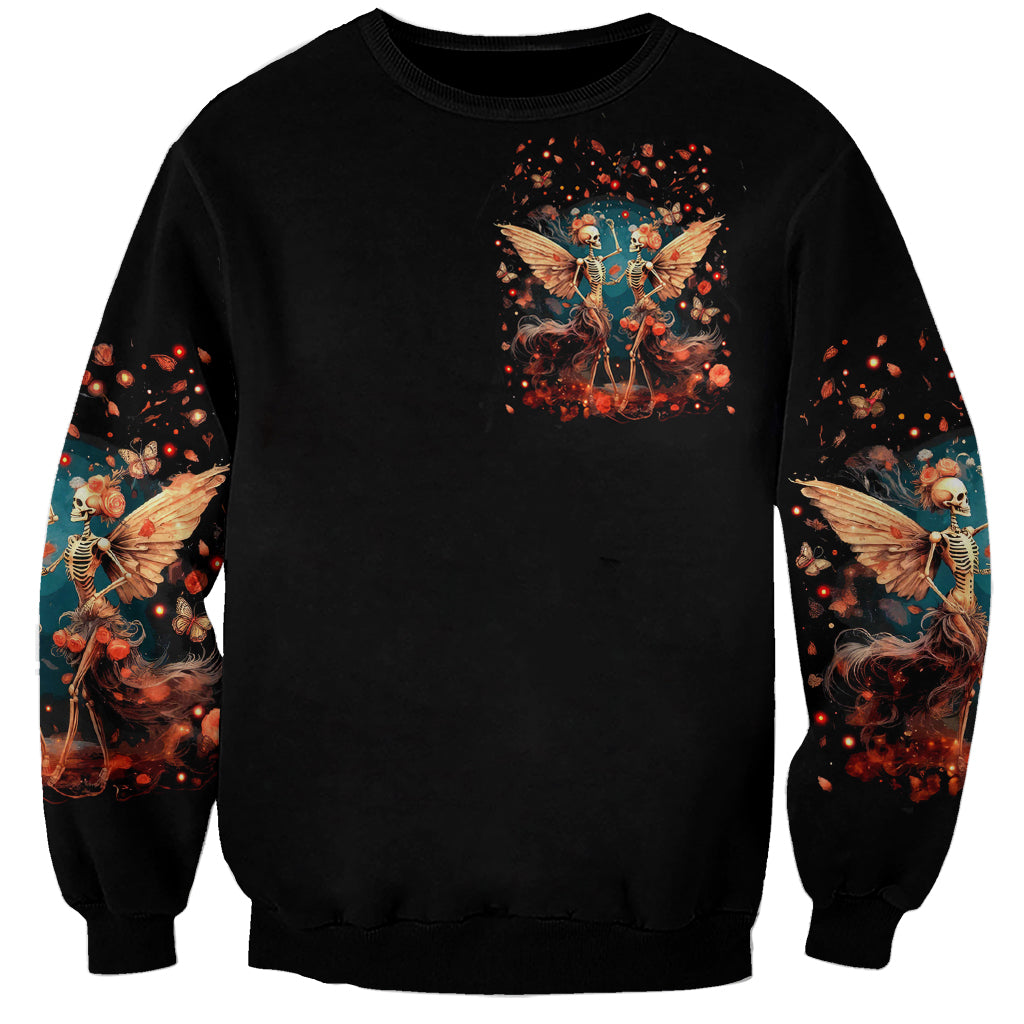 Fairy Skull Sweatshirt Hello Darkness My Old Friend - Wonder Print Shop