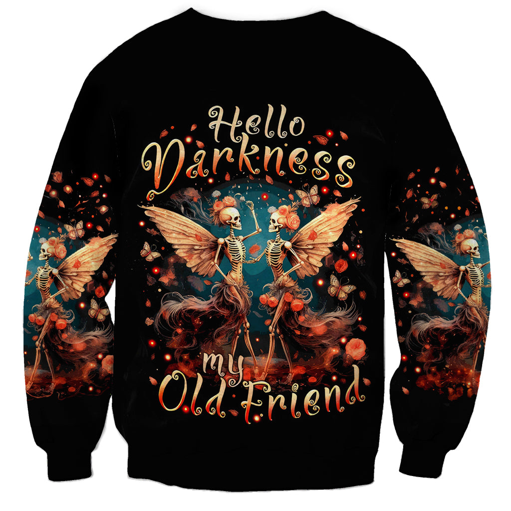 Fairy Skull Sweatshirt Hello Darkness My Old Friend - Wonder Print Shop