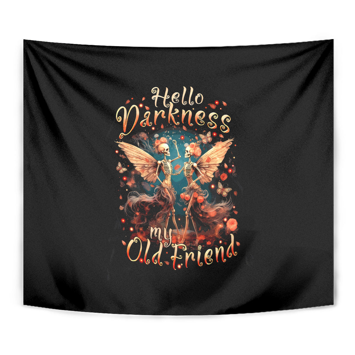 Fairy Skull Tapestry Hello Darkness My Old Friend - Wonder Print Shop