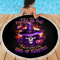 Witch Skull Beach Blanket Don't Try To Figure Me Out - Wonder Print Shop