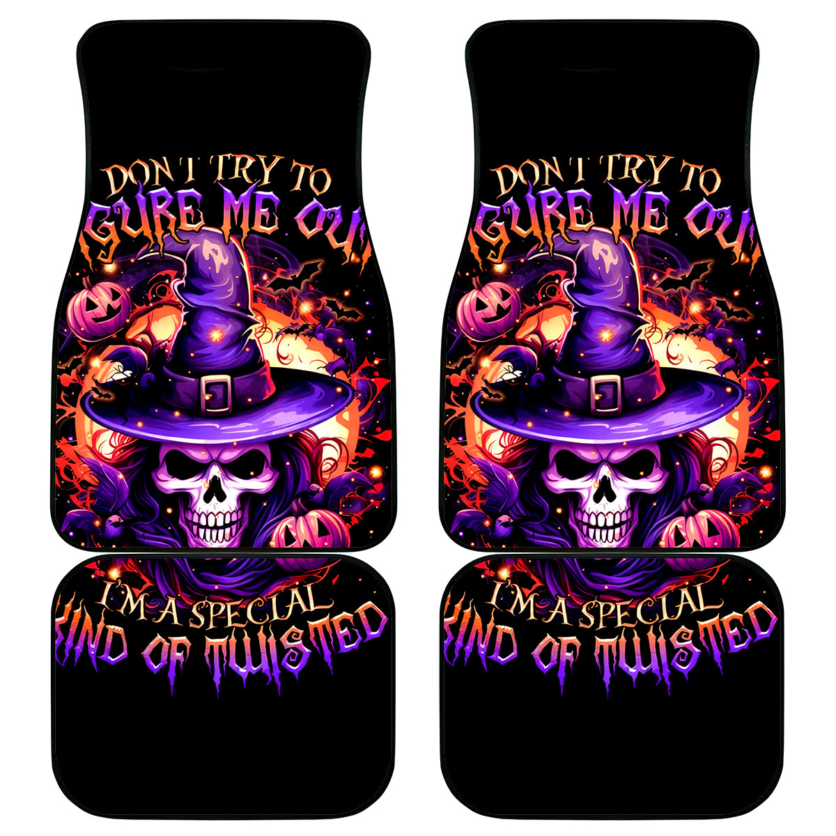 Witch Skull Car Mats Don't Try To Figure Me Out - Wonder Print Shop
