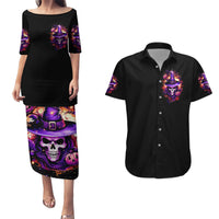Witch Skull Couples Matching Puletasi Dress and Hawaiian Shirt Don't Try To Figure Me Out - Wonder Print Shop