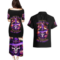 Witch Skull Couples Matching Puletasi Dress and Hawaiian Shirt Don't Try To Figure Me Out - Wonder Print Shop