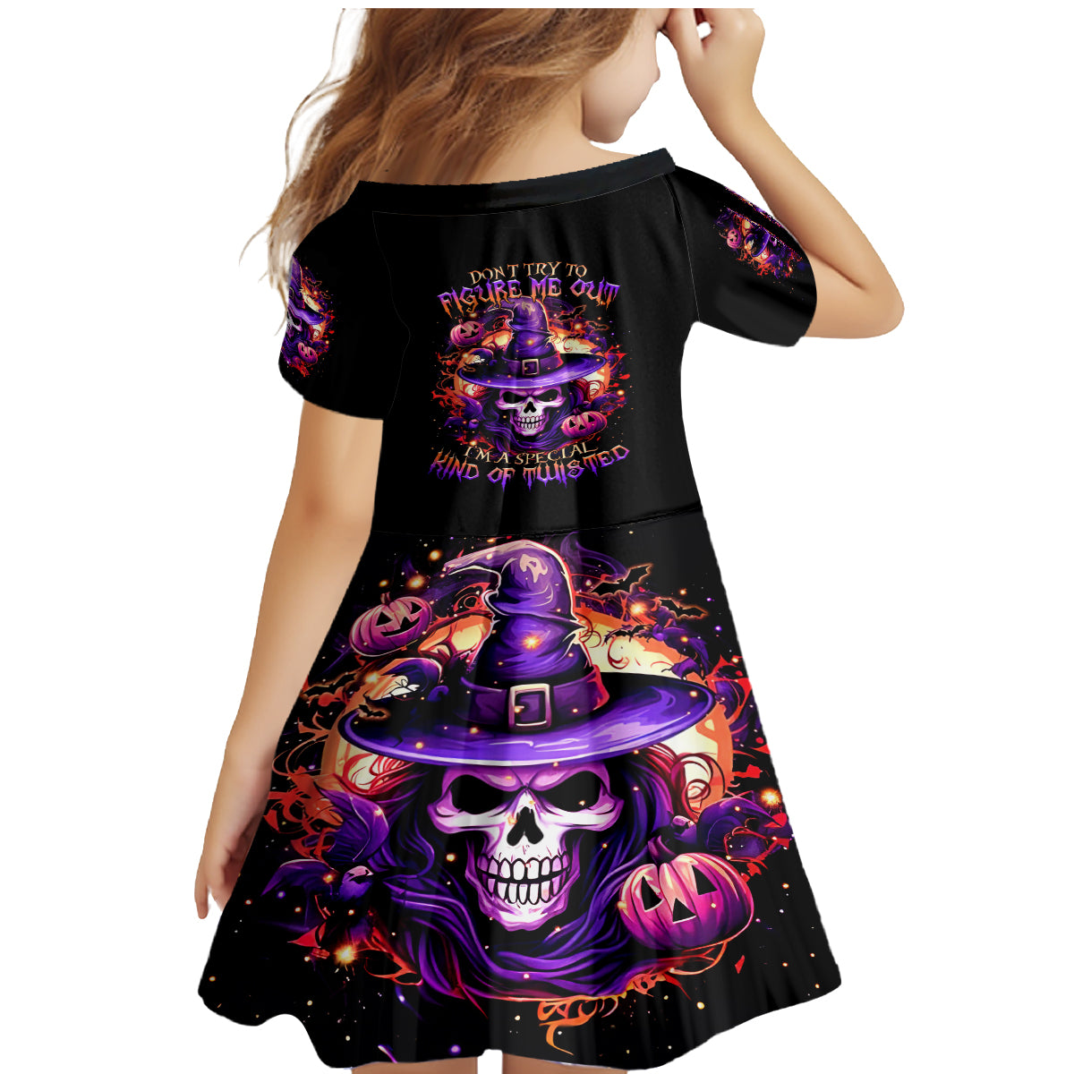Witch Skull Family Matching Mermaid Dress and Hawaiian Shirt Don't Try To Figure Me Out - Wonder Print Shop