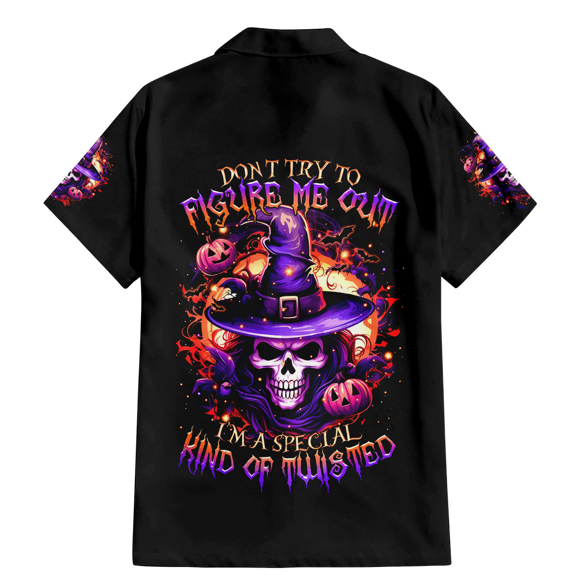 Witch Skull Family Matching Mermaid Dress and Hawaiian Shirt Don't Try To Figure Me Out - Wonder Print Shop
