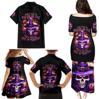 Witch Skull Family Matching Puletasi Dress and Hawaiian Shirt Don't Try To Figure Me Out - Wonder Print Shop