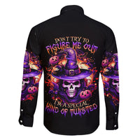 Witch Skull Family Matching Puletasi Dress and Hawaiian Shirt Don't Try To Figure Me Out - Wonder Print Shop